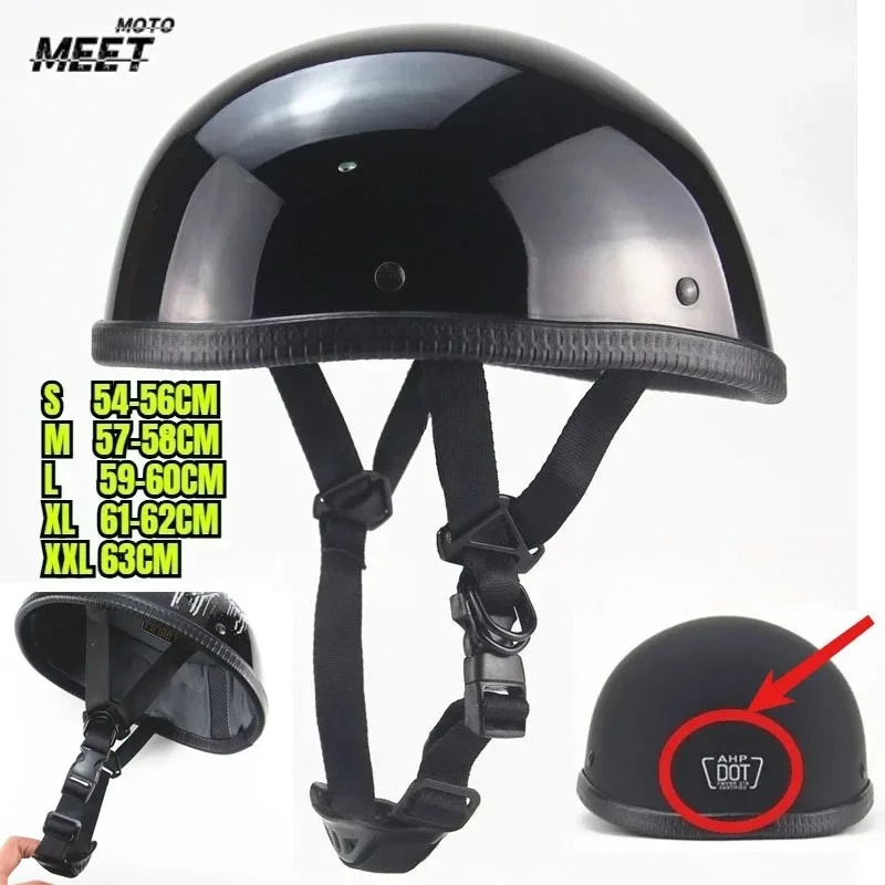Vintage Cycling Gear - Casco Moto Retrò Unisex Certificato DOT,